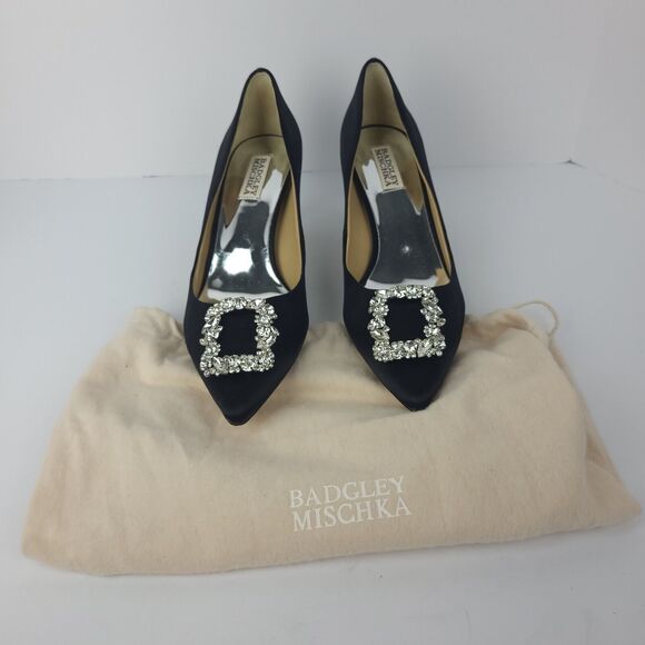 Badgley Mischka Cher Crystal Embellished Pumps Size 9.5 - Picture 2 of 13